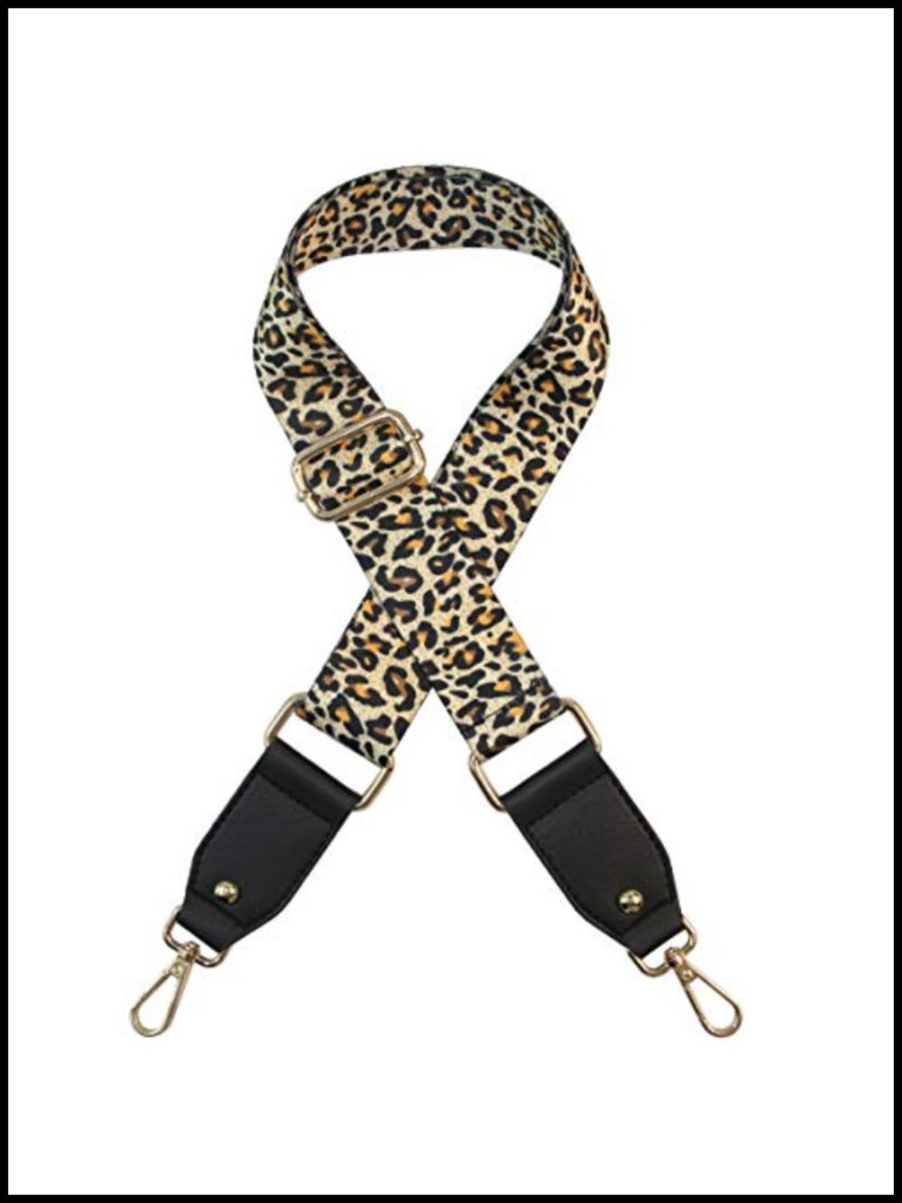 Woven Guitar Style Wide Bag Strap Polyester PU Leather Adjustable Crossbody